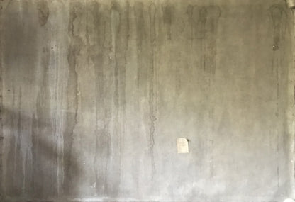 Oil painting Lenin on embankment by Mykhailo Tsalovich Loshak on weathered concrete wall