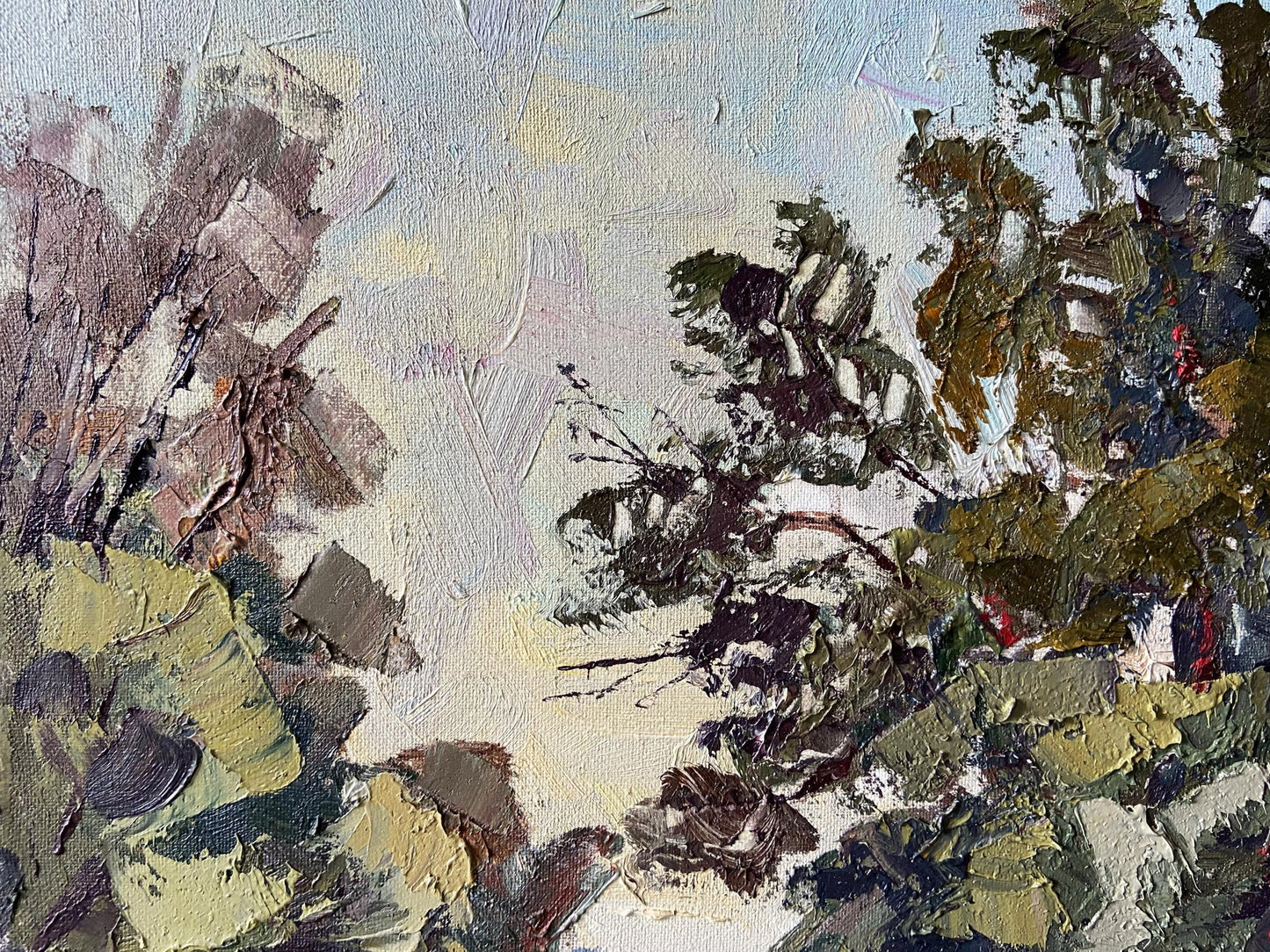 Impasto oil painting Road to the River by Gaponchenko Ivan Ivanovich