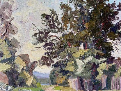 Textured impasto oil painting of Road to the River by Gaponchenko Ivan Ivanovich