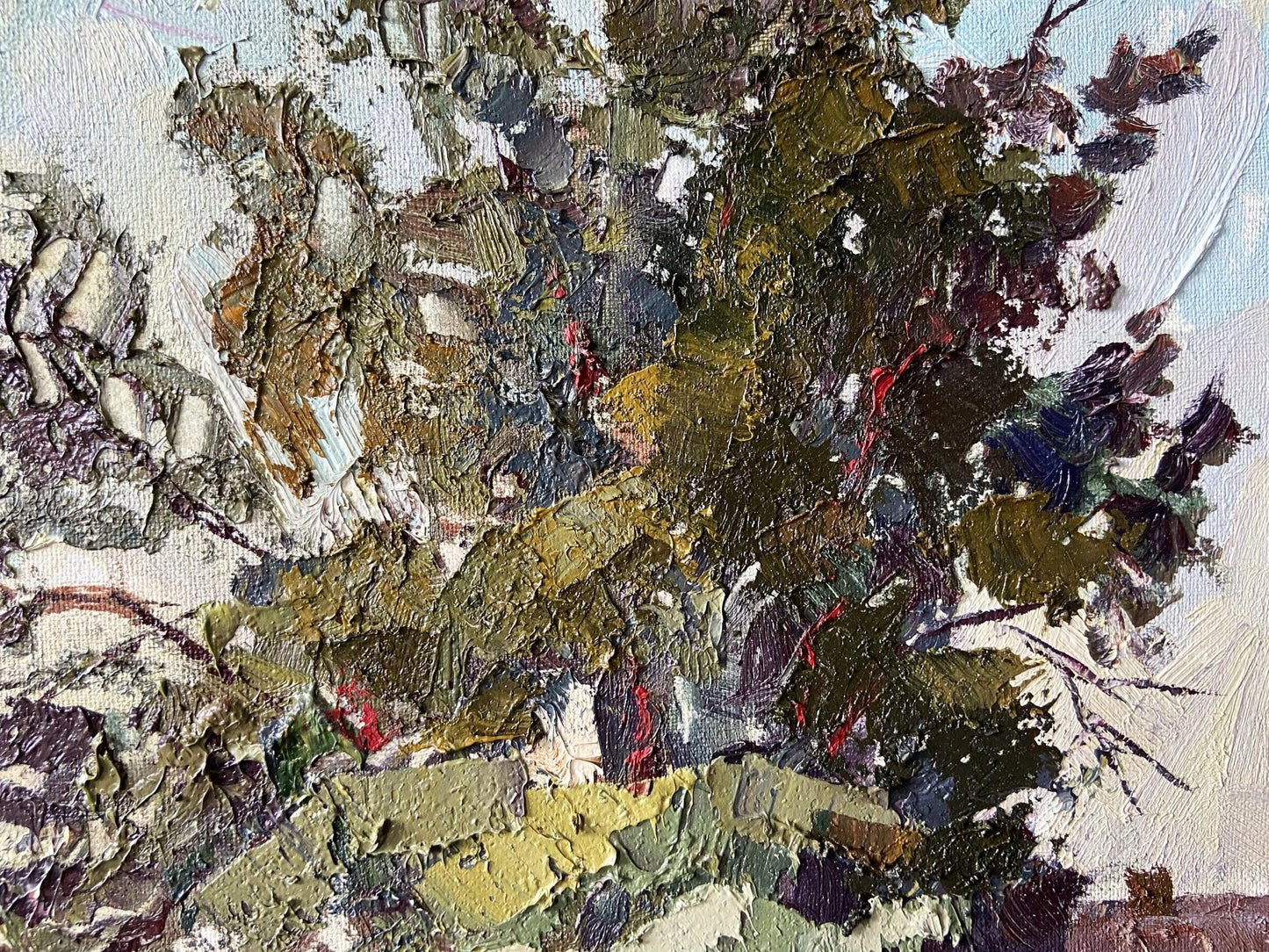 Textured impasto oil painting Road to the River by Gaponchenko Ivan Ivanovich