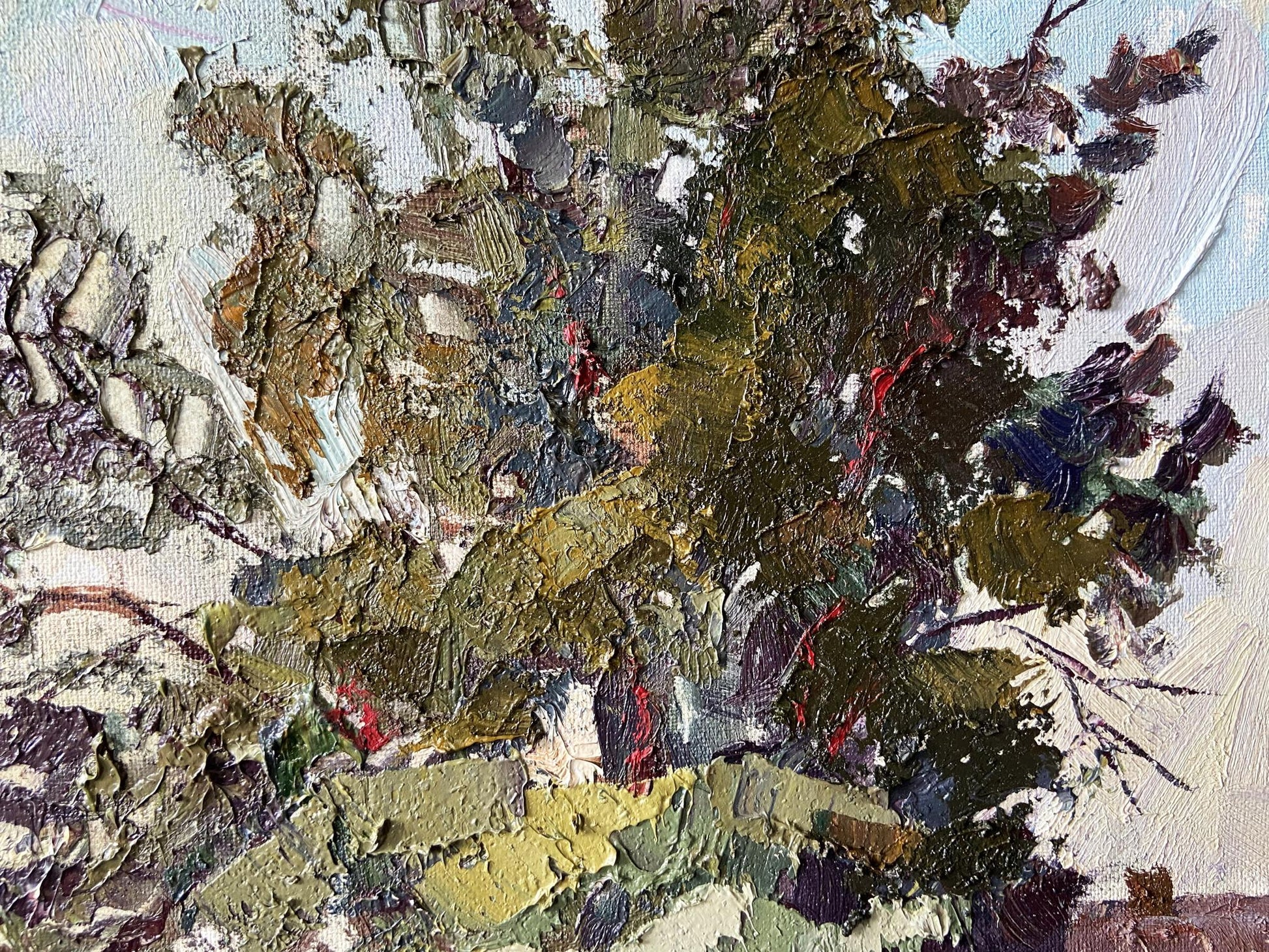 Textured impasto oil painting Road to the River by Gaponchenko Ivan Ivanovich