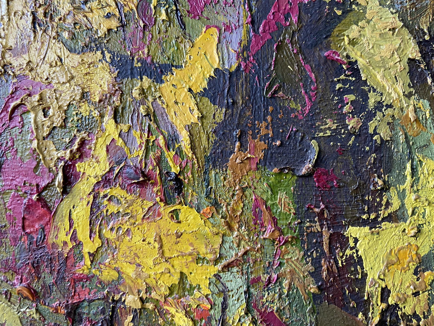 Oil painting Autumn in the village by Gaponchenko Ivan Ivanovich, vibrant impasto textures