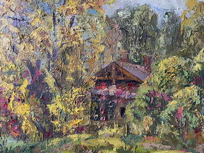 Oil painting Autumn in the village by Gaponchenko Ivan Ivanovich