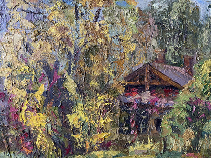 Oil painting Autumn in the village by Gaponchenko Ivan Ivanovich