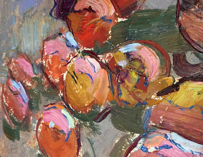 Oil painting Still life with corn by Chehodar Vasyl vibrant abstract colors