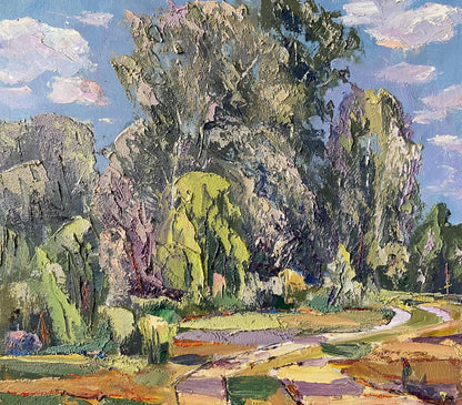 Oil painting Sunny Gaponchenko Ivan Ivanovich: lush textured landscape