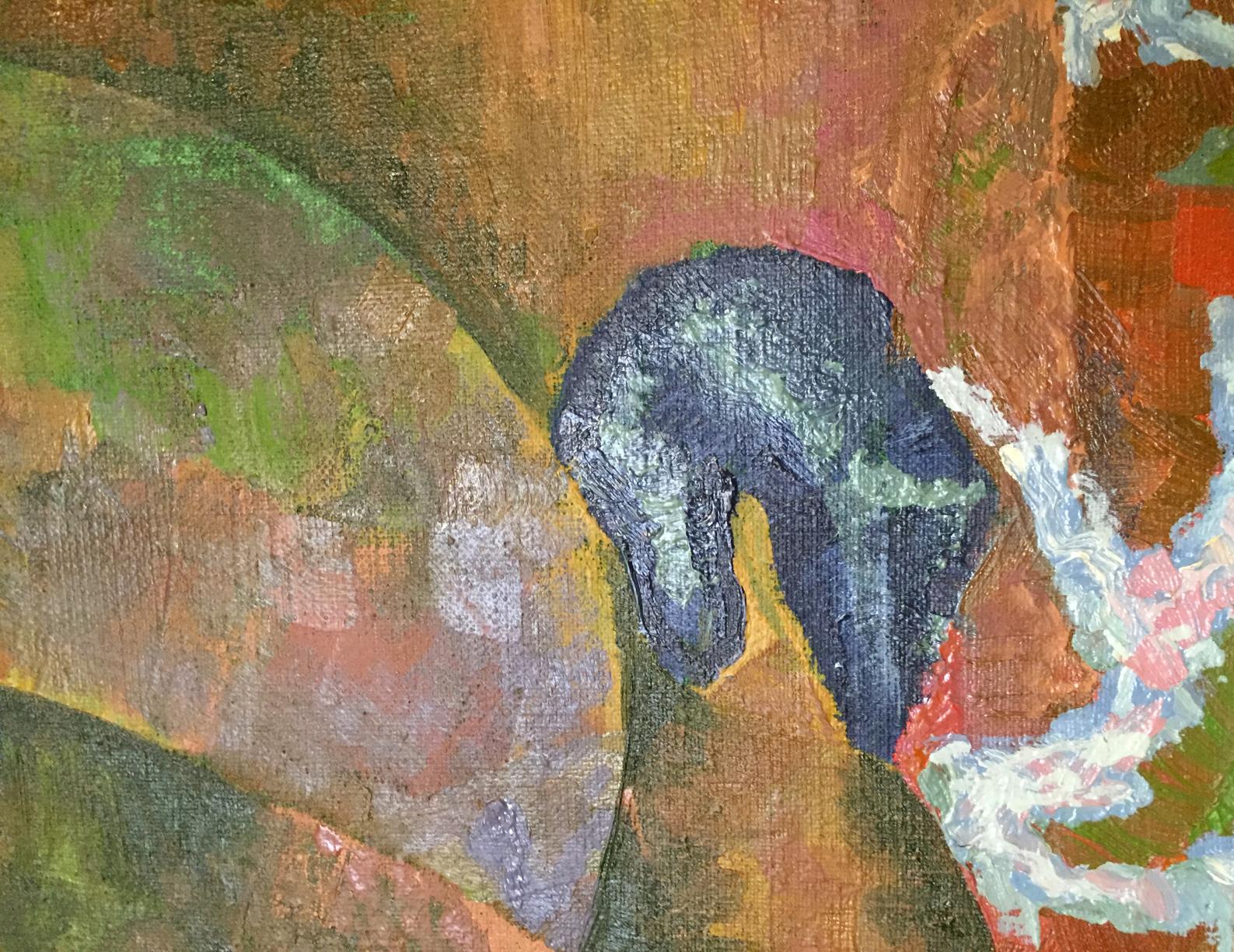 Oil painting Tabalah-urasa by V. Kudrin: dark blue textured abstract shape