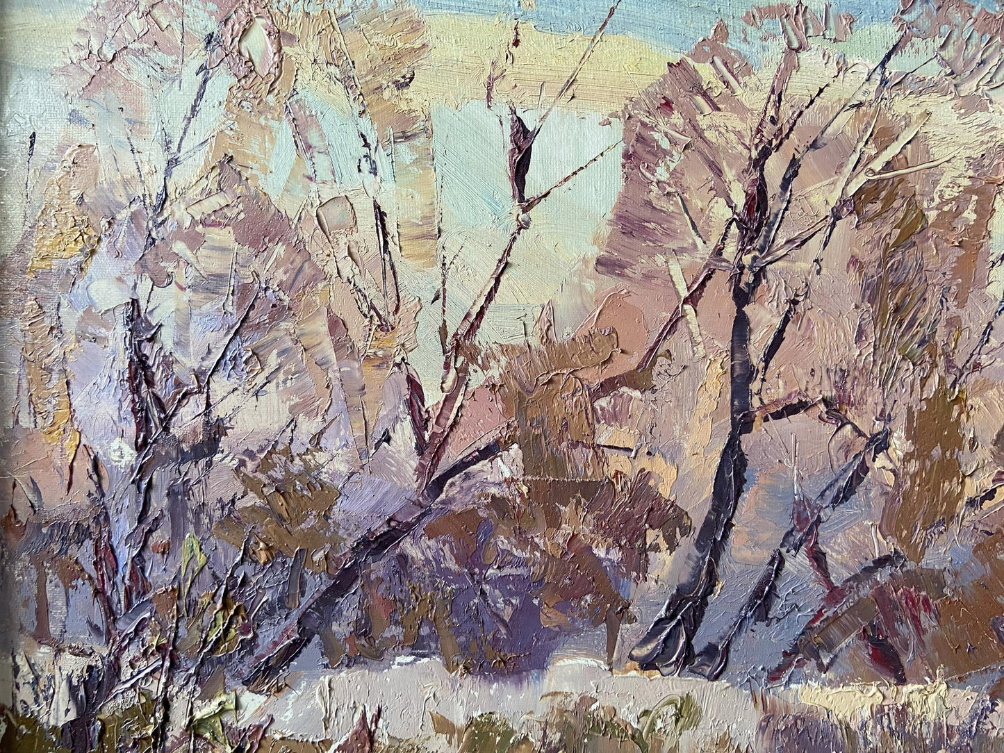 Impasto oil painting Evening on the Vorskla River by Gaponchenko Ivan Ivanovich