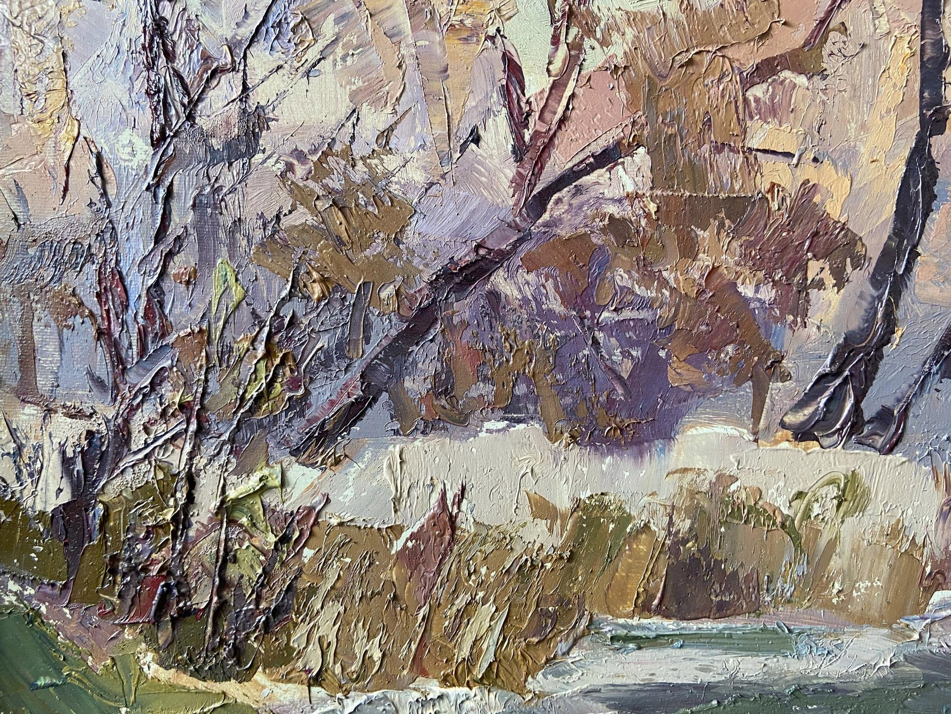 Textured impasto oil painting Evening on the Vorskla River by Gaponchenko Ivan Ivanovich