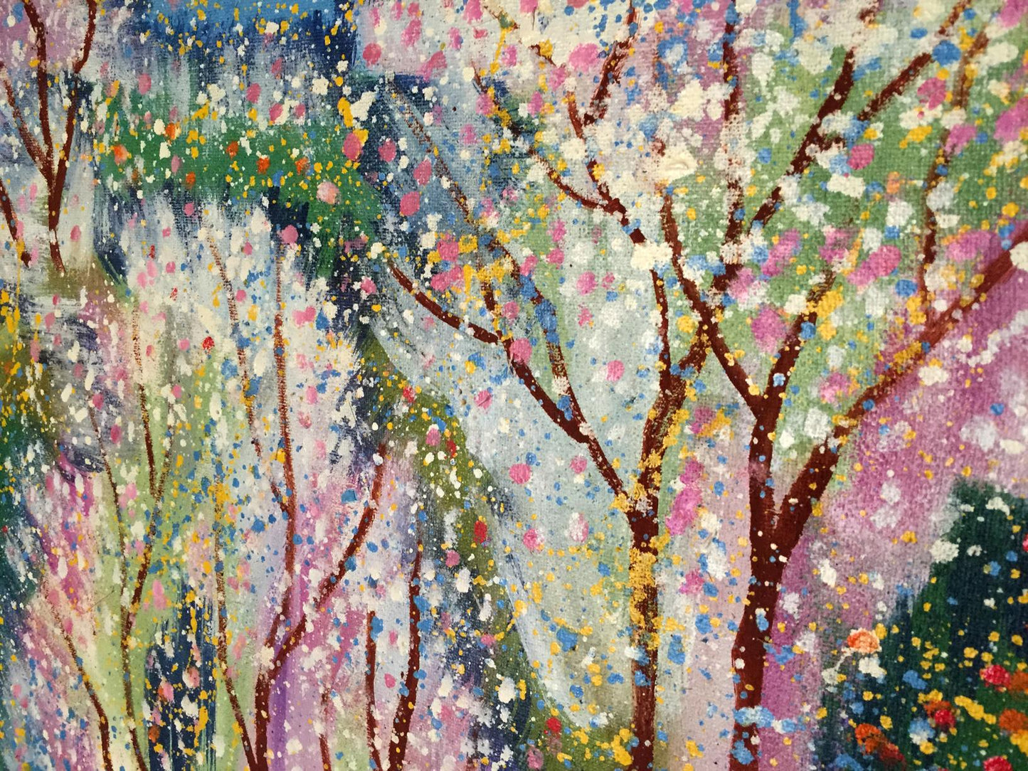 Oil painting Pavasaris by Danne Eric Edmundovich with colorful blossoming trees
