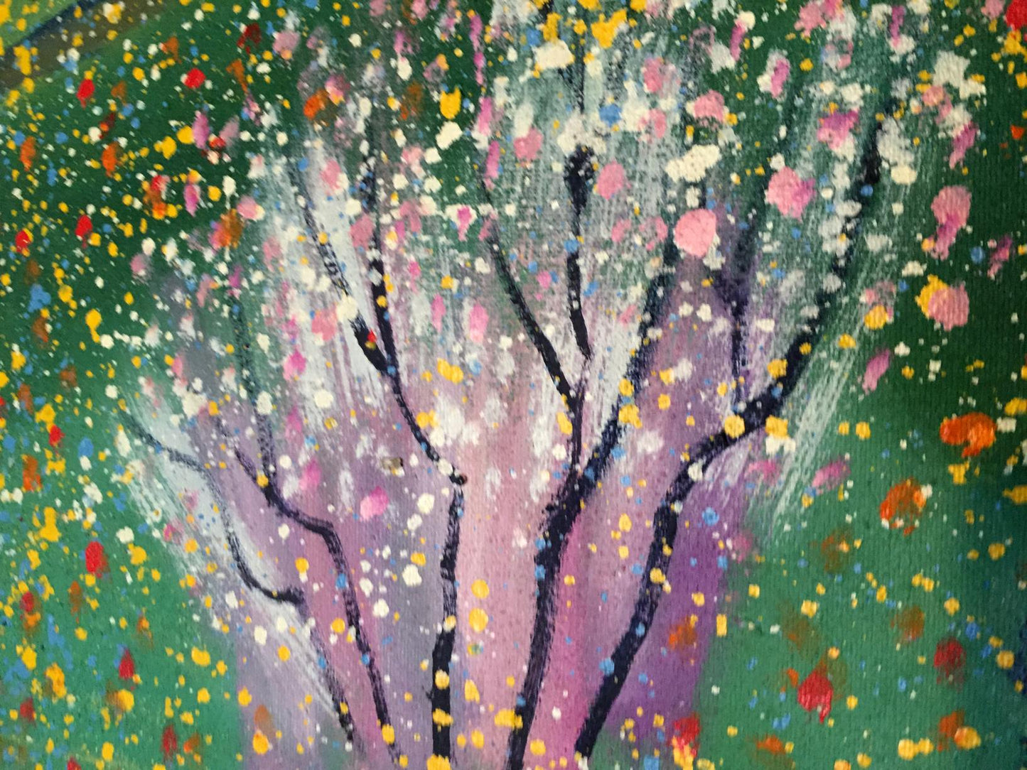 Vibrant oil painting Pavasaris by Danne Eric Edmundovich, tree with colorful blossoms