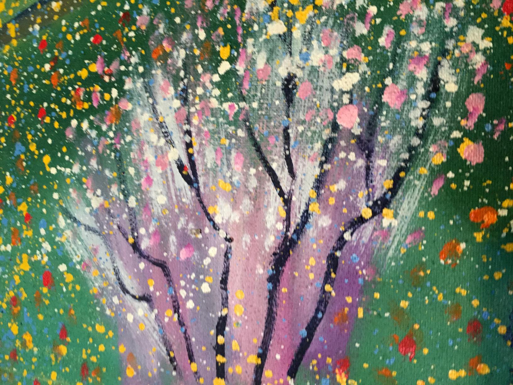 Vibrant oil painting Pavasaris by Danne Eric Edmundovich, tree with colorful blossoms