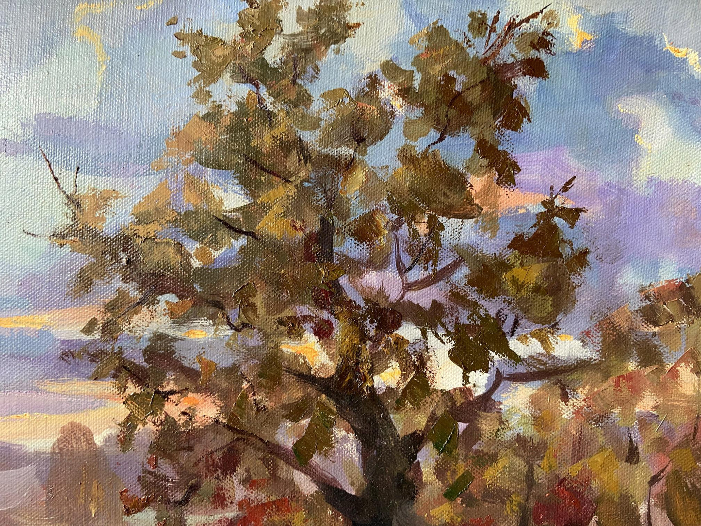 Oil painting Autumn evening by Gaponchenko Ivan Ivanovich, autumn tree