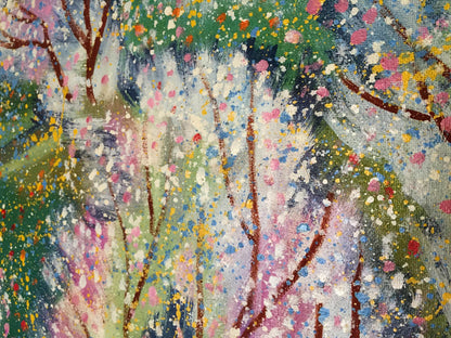 Vibrant Pavasaris oil painting by Danne Eric Edmundovich with colorful splatters
