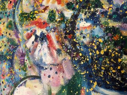 Abstract Oil painting Ziedi Danne Eric Edmundovich with vibrant splatters