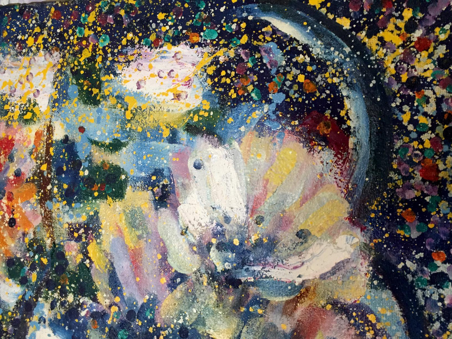 Oil painting Ziedi Danne Eric Edmundovich vibrant abstract textured figure