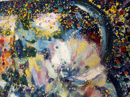 Oil painting Ziedi Danne Eric Edmundovich vibrant abstract textured figure