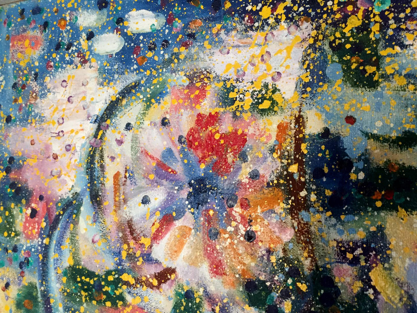 Vibrant abstract oil painting Ziedi Danne Eric Edmundovich with bold splashes