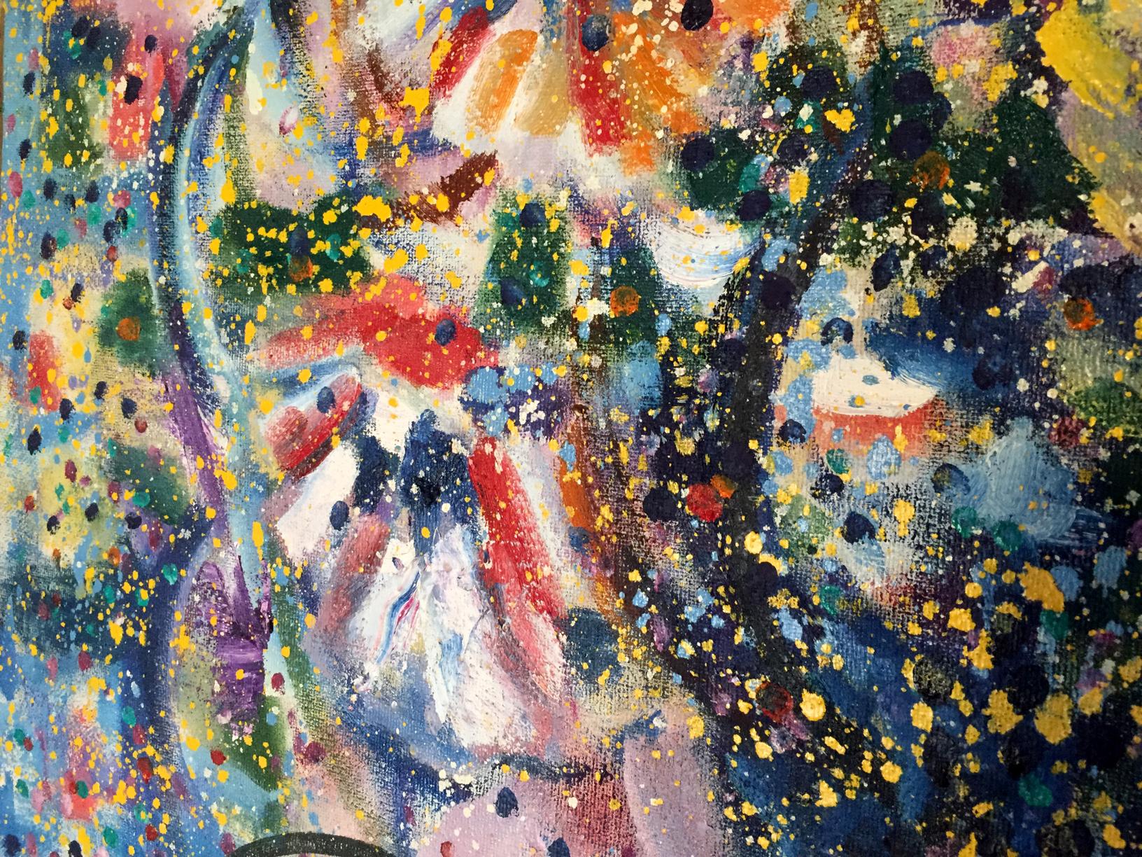 Vibrant abstract oil painting Ziedi Danne Eric Edmundovich with bold paint splatters