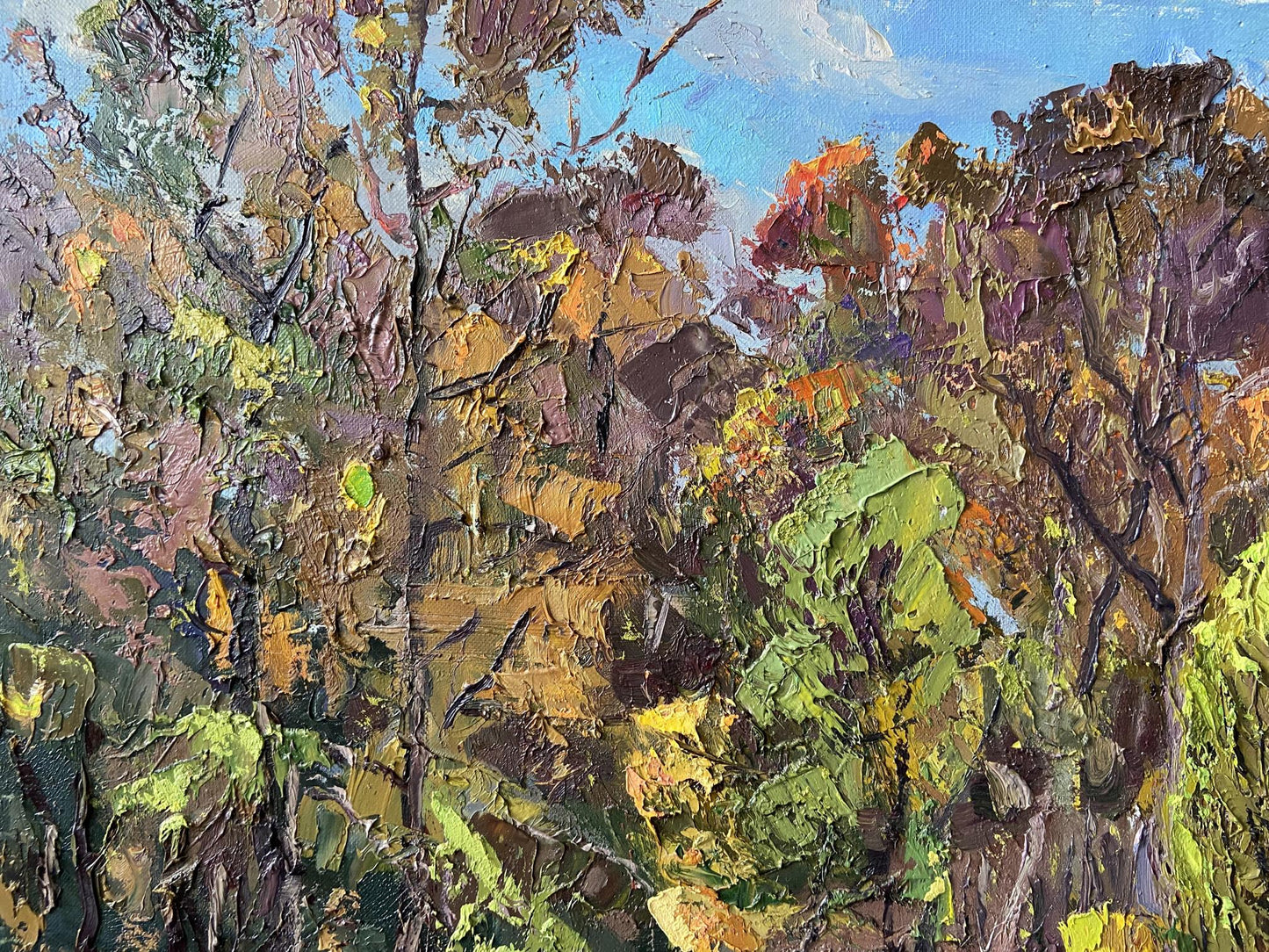 Oil painting of autumn trees by Gaponchenko Ivan Ivanovich
