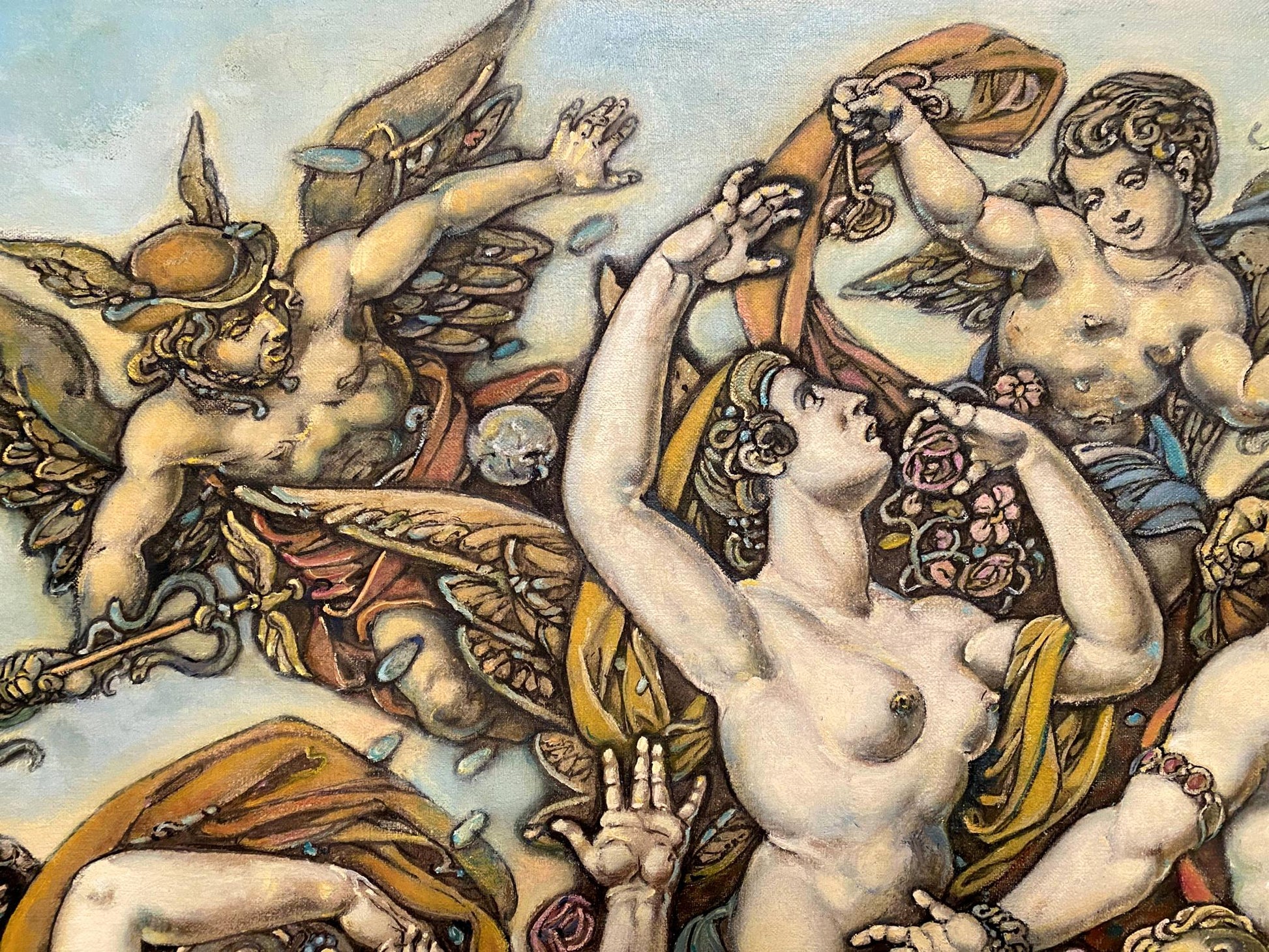Oil painting of nude Neptune and Amphitrite by Litvinov Oleg Arkad’yevich