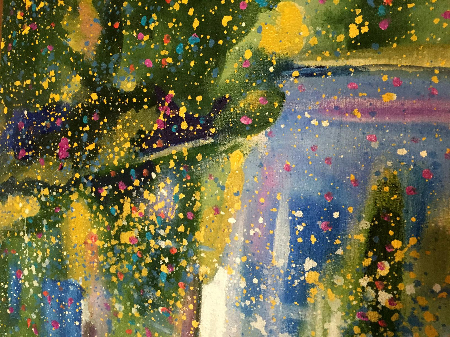 Vibrant Golose Danne oil painting by Eric Edmundovich with bold paint splatters