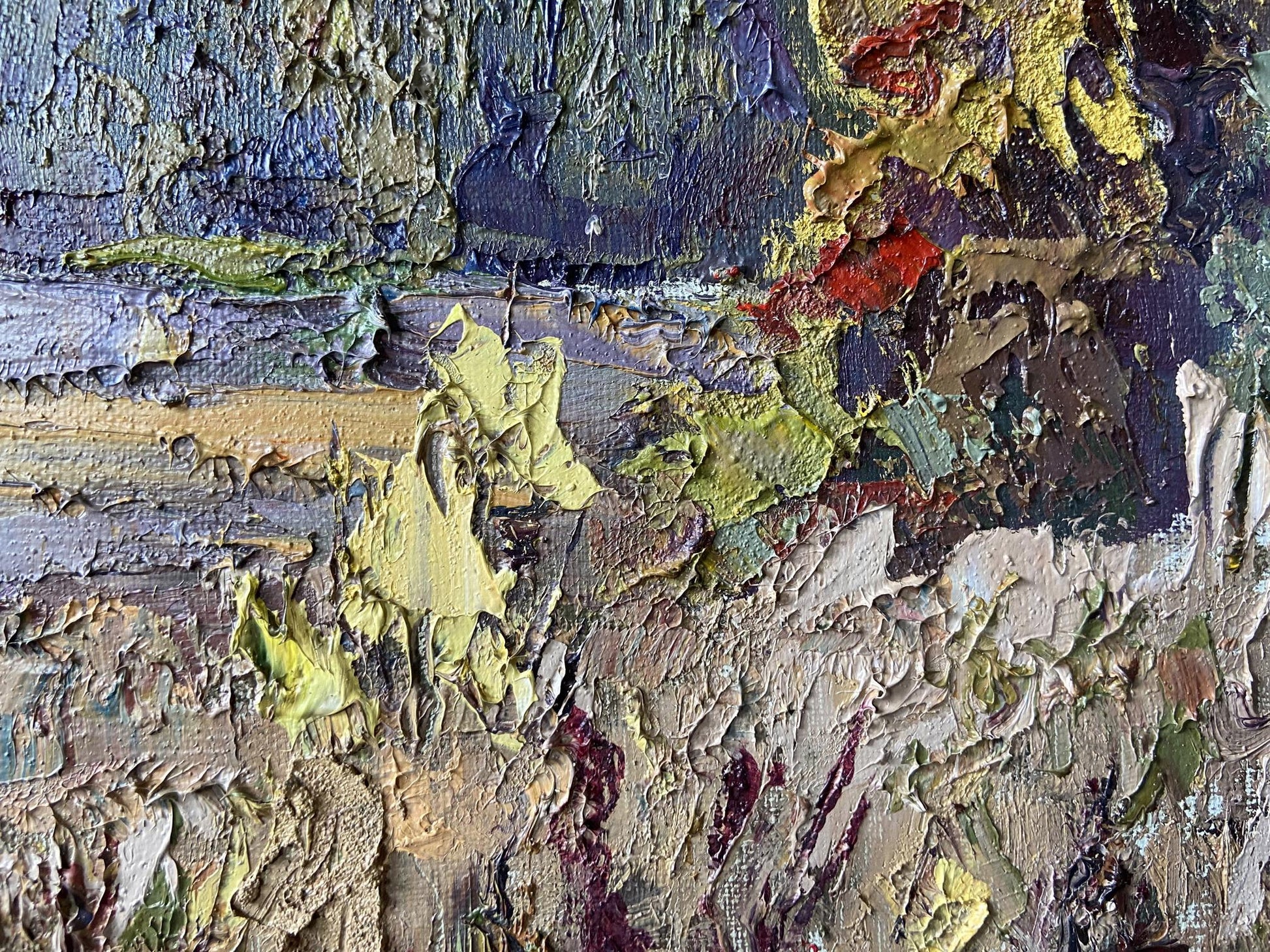 Oil painting Early autumn by Gaponchenko Ivan Ivanovich, impasto earthy tones
