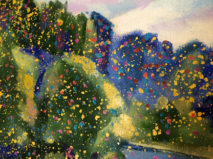 Vibrant Golose Danne oil painting by Eric Edmundovich with bold green blue yellow strokes