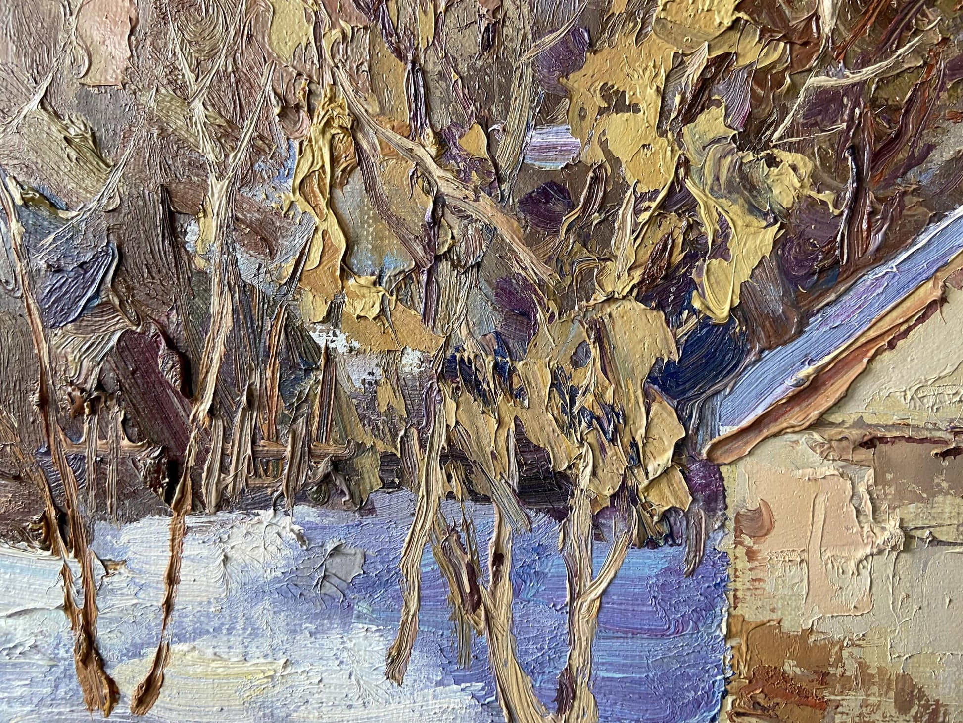 Oil painting Frost by Gaponchenko Ivan Ivanovich snowy landscape