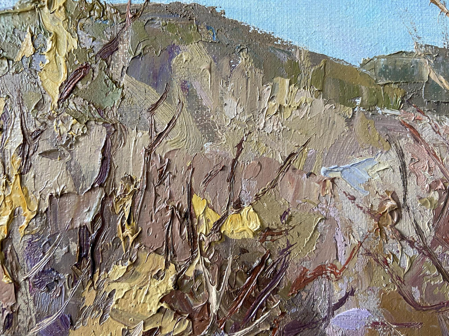 Oil painting Frost by Gaponchenko Ivan Ivanovich, textured impasto landscape