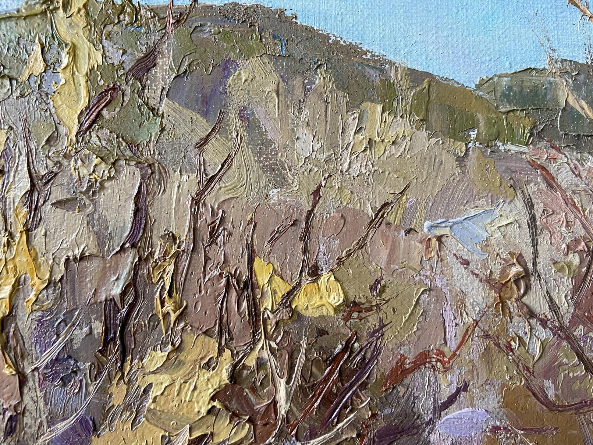 Oil painting Frost by Gaponchenko Ivan Ivanovich, textured impasto landscape