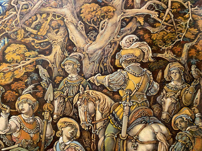 Oil painting by Litvinov Oleg Arkad’yevich of medieval knights procession