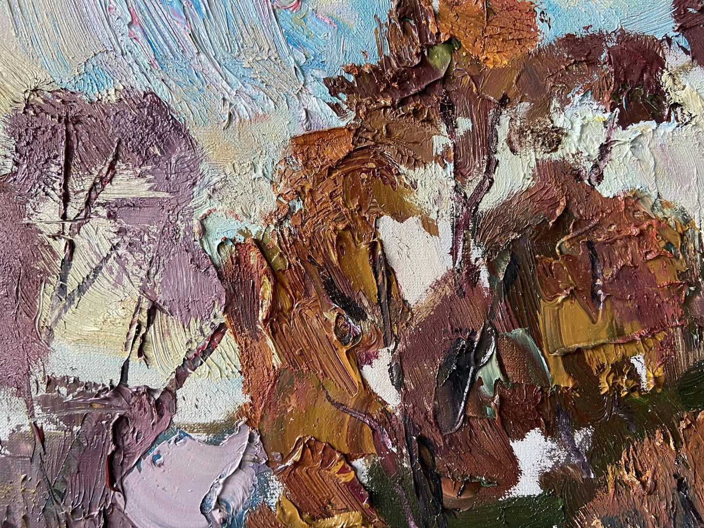Textured impasto oil painting In the Woods by Gaponchenko Ivan Ivanovich