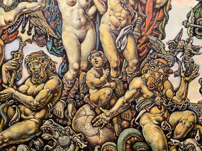 Oil painting portrait of muscular Mars and Venus by Oleg Litvinov