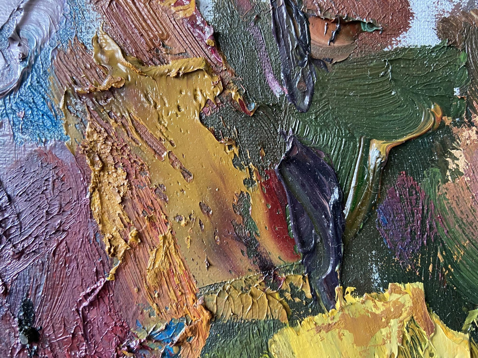 Oil painting In the Woods by Gaponchenko Ivan Ivanovich with impasto strokes