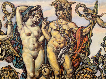 Oil painting of Venus and Mars by Oleg Litvinov, classical mythological portrait