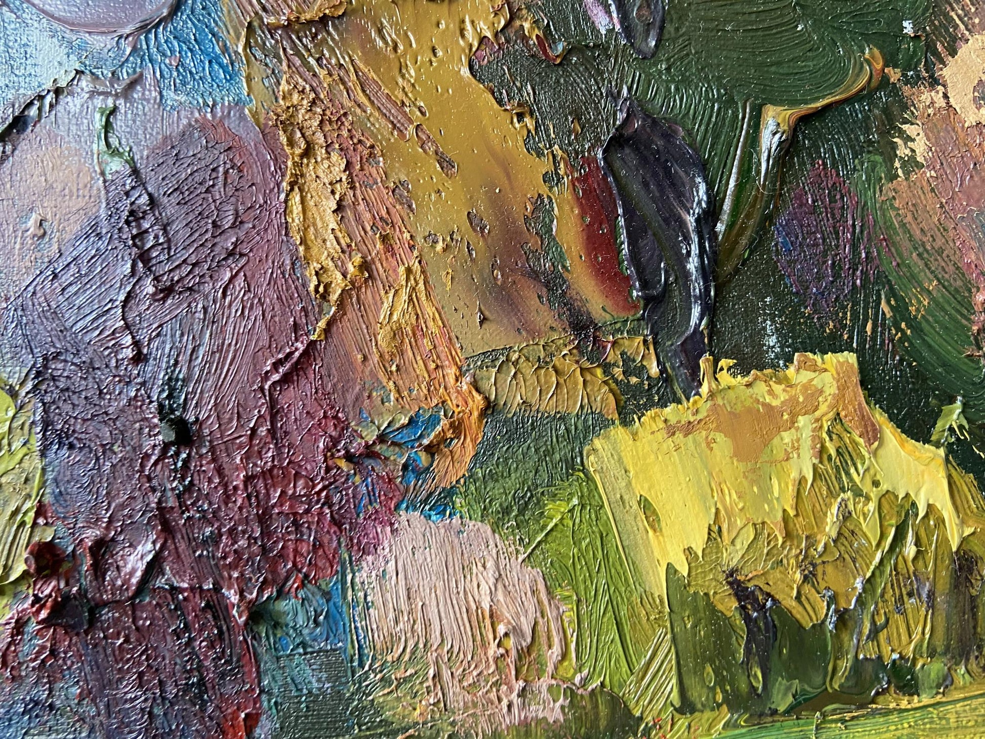 Oil painting In the Woods by Gaponchenko Ivan Ivanovich with vibrant impasto strokes