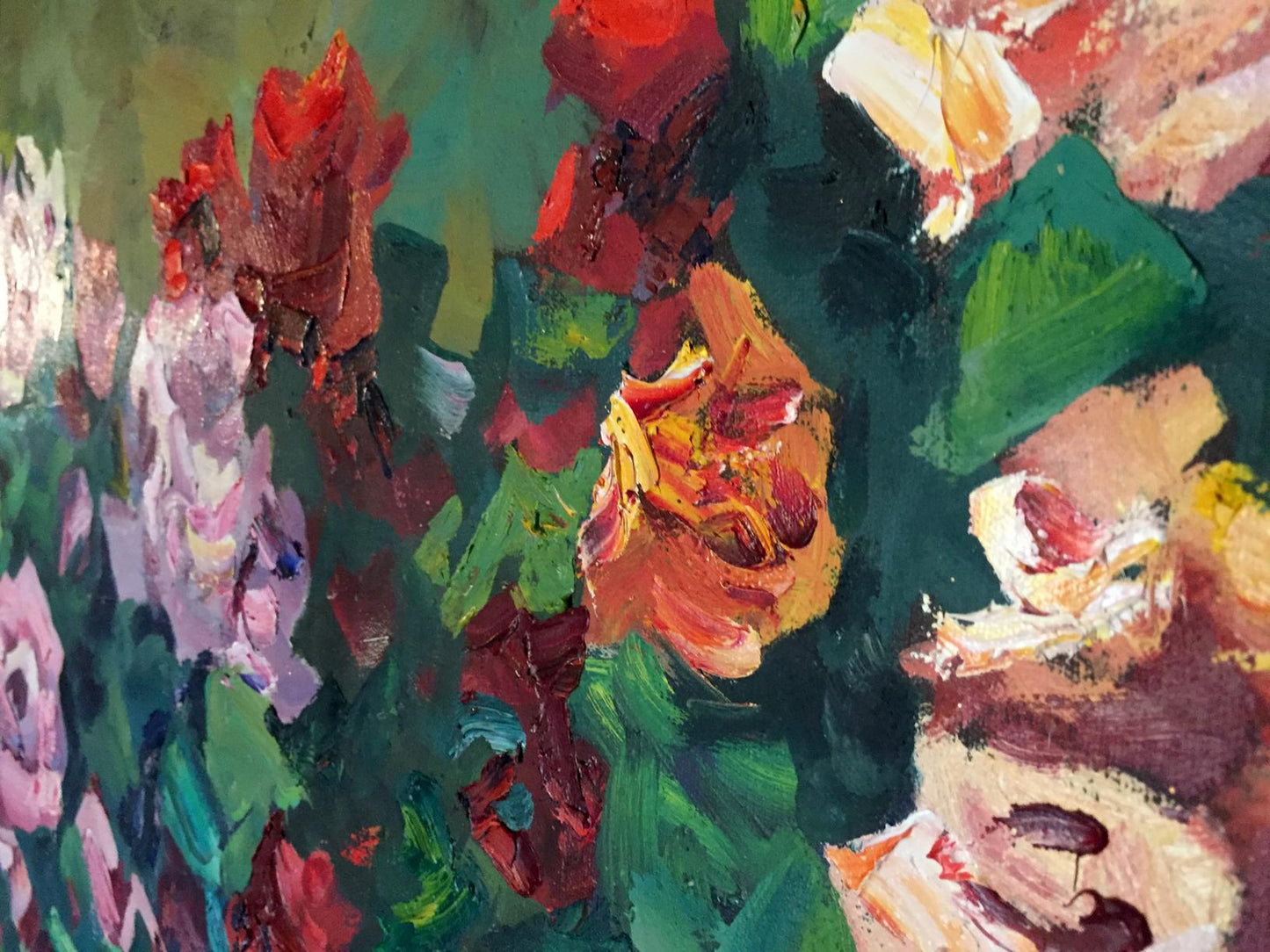 Oil painting Still life by Zinaida Arsenieva with vibrant flowers