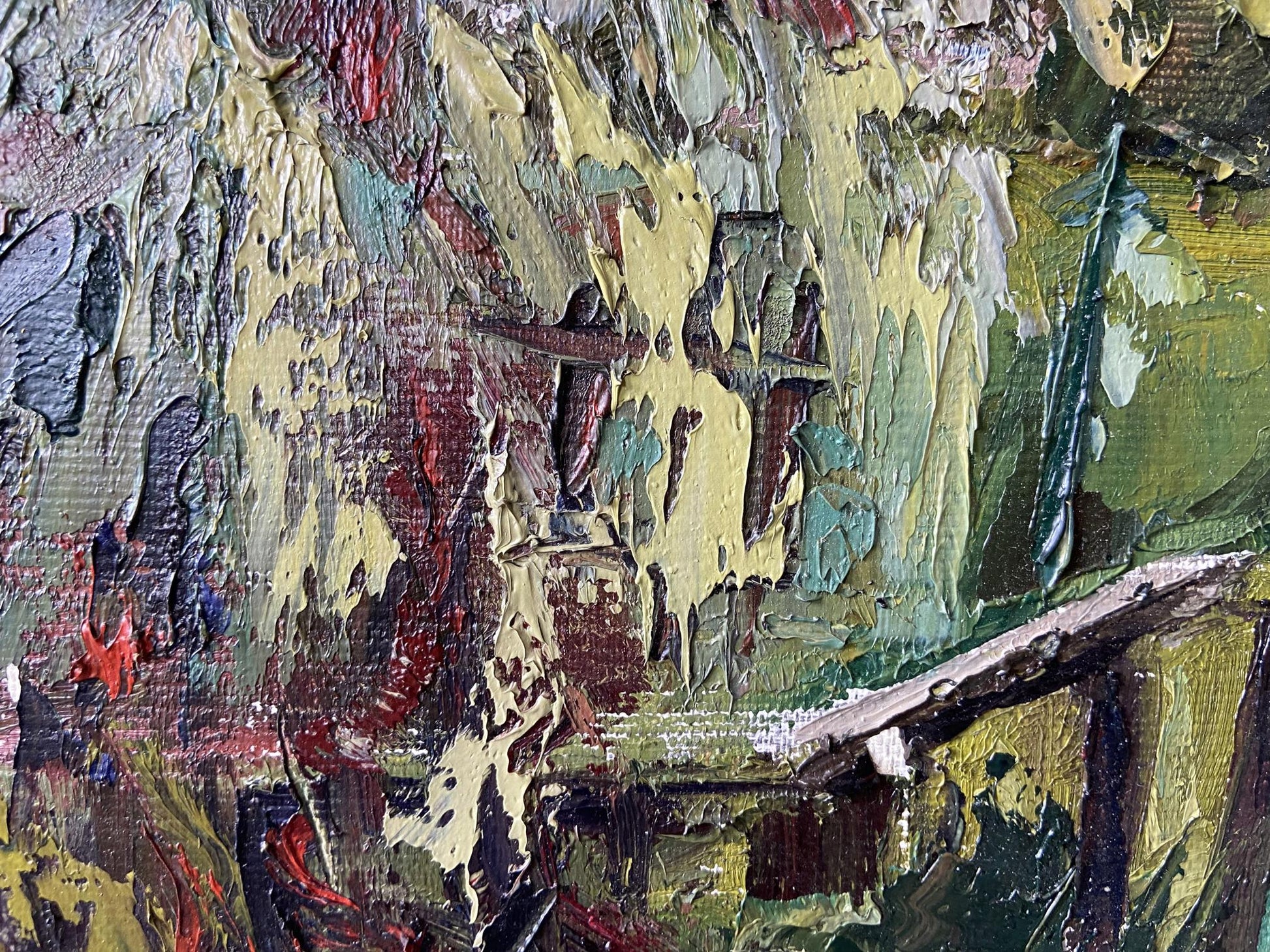 Abstract impasto oil painting Over the Lake by Gaponchenko Ivan Ivanovich