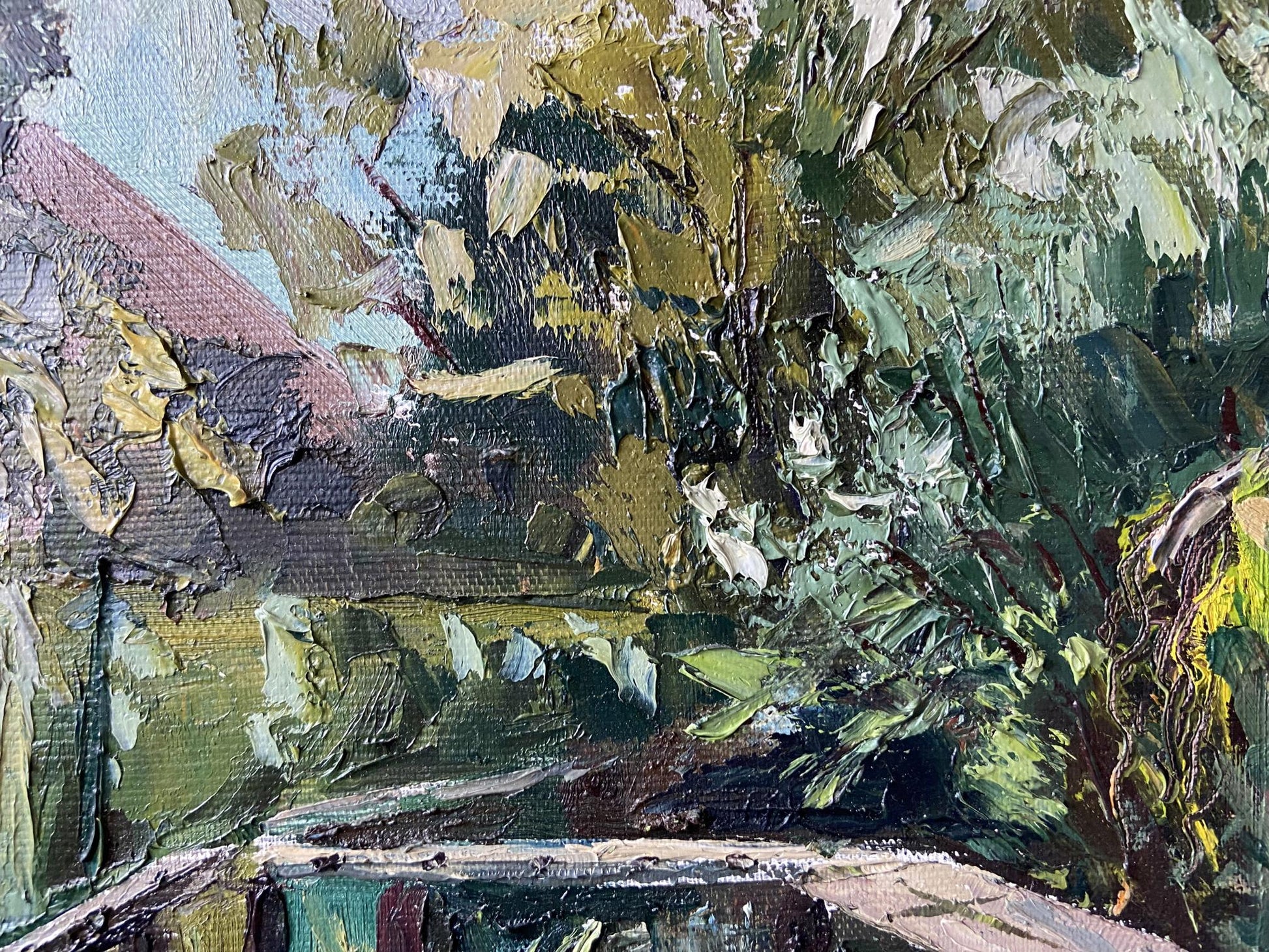 Impasto oil painting Over the Lake by Gaponchenko Ivan Ivanovich
