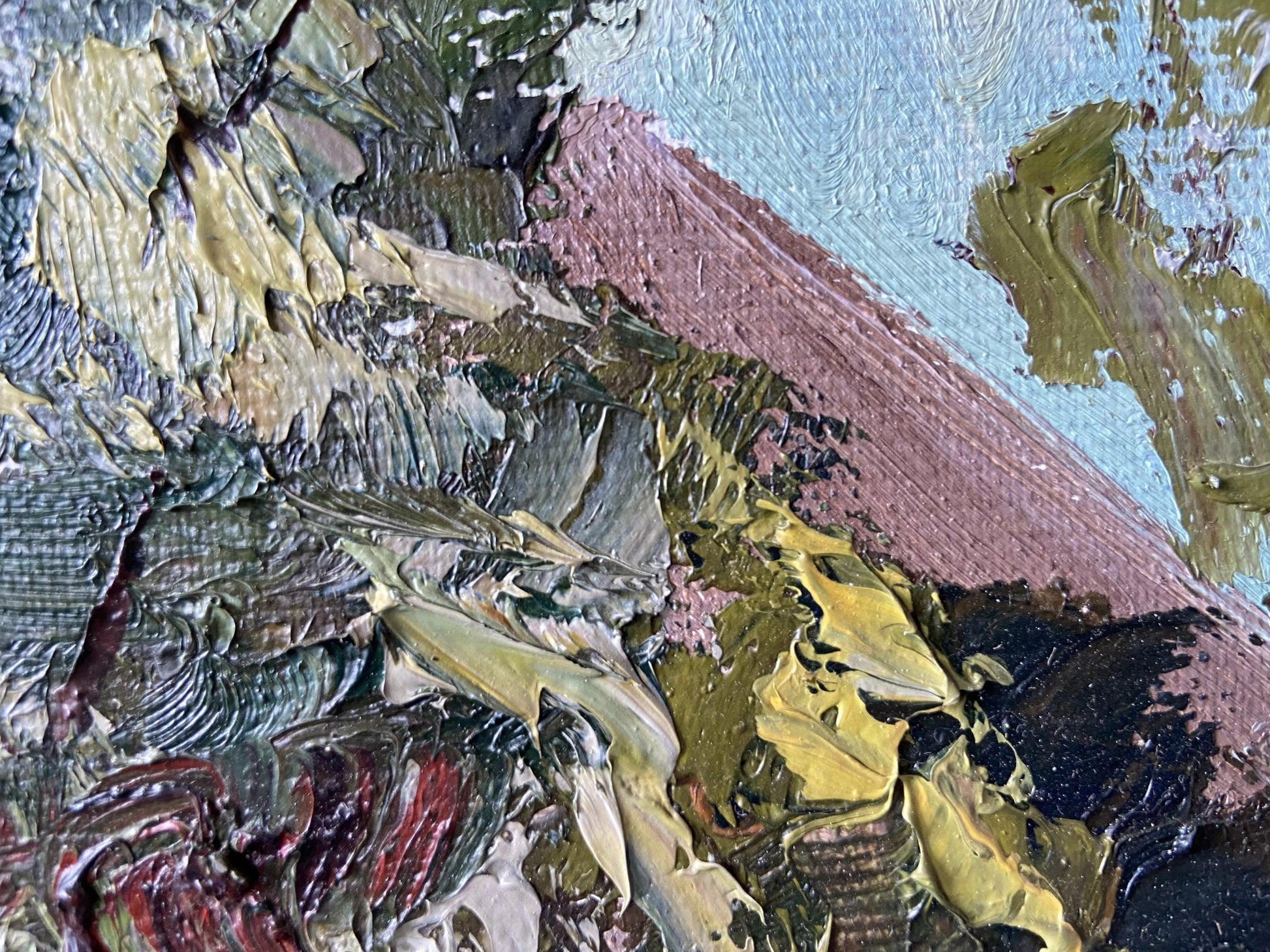 Oil painting Over the lake by Gaponchenko Ivan Ivanovich with impasto earthy tones