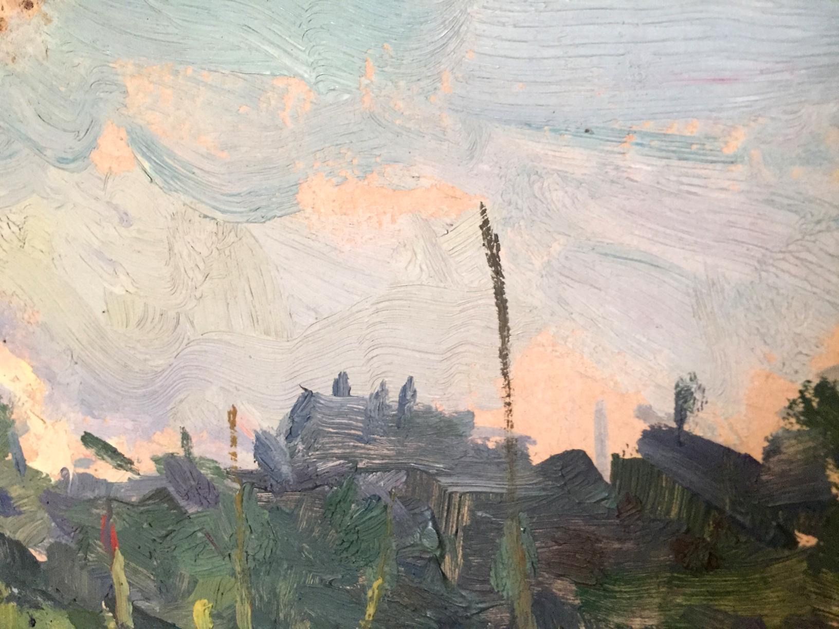 Oil painting Near Kiev by Vadim Odainik village scene