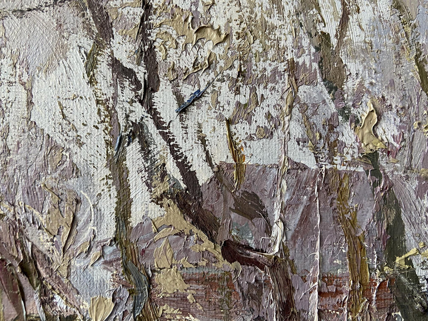 Textured oil painting Covered with snow by Gaponchenko Ivan Ivanovich