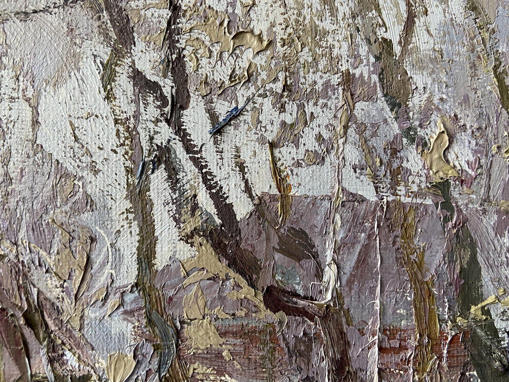Textured oil painting Covered with snow by Gaponchenko Ivan Ivanovich