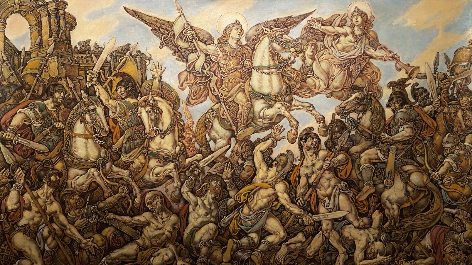 Oil painting of Judas Maccabee battle by Litvinov Oleg Arkad’yevich