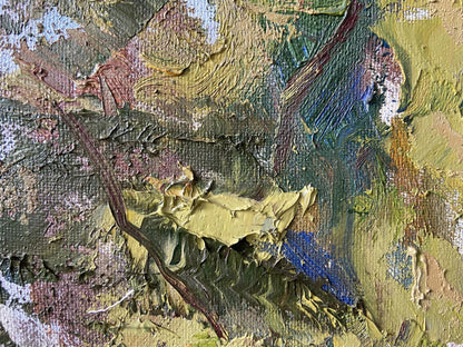 Oil painting landscape with church by Gaponchenko Ivan Ivanovich, textured impasto greens