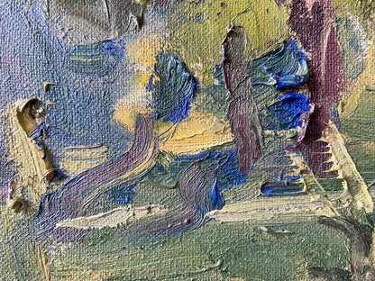 Oil painting landscape with church by Gaponchenko Ivan Ivanovich, impasto brushstrokes