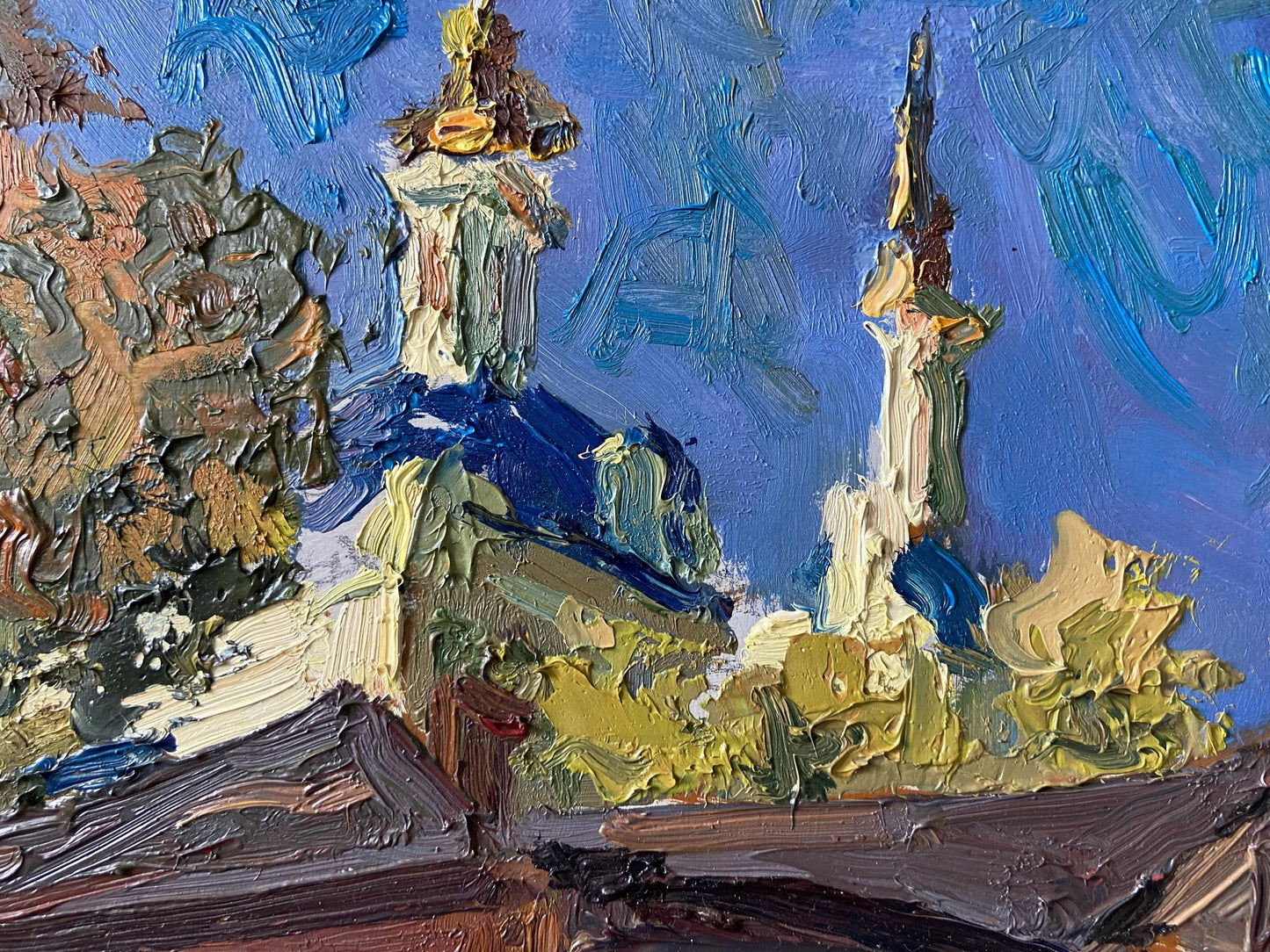 Oil painting Old courtyard by Gaponchenko Ivan Ivanovich with minarets