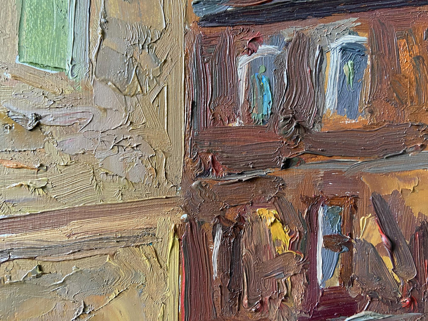 Textured impasto oil painting Old Courtyard by Gaponchenko Ivan Ivanovich