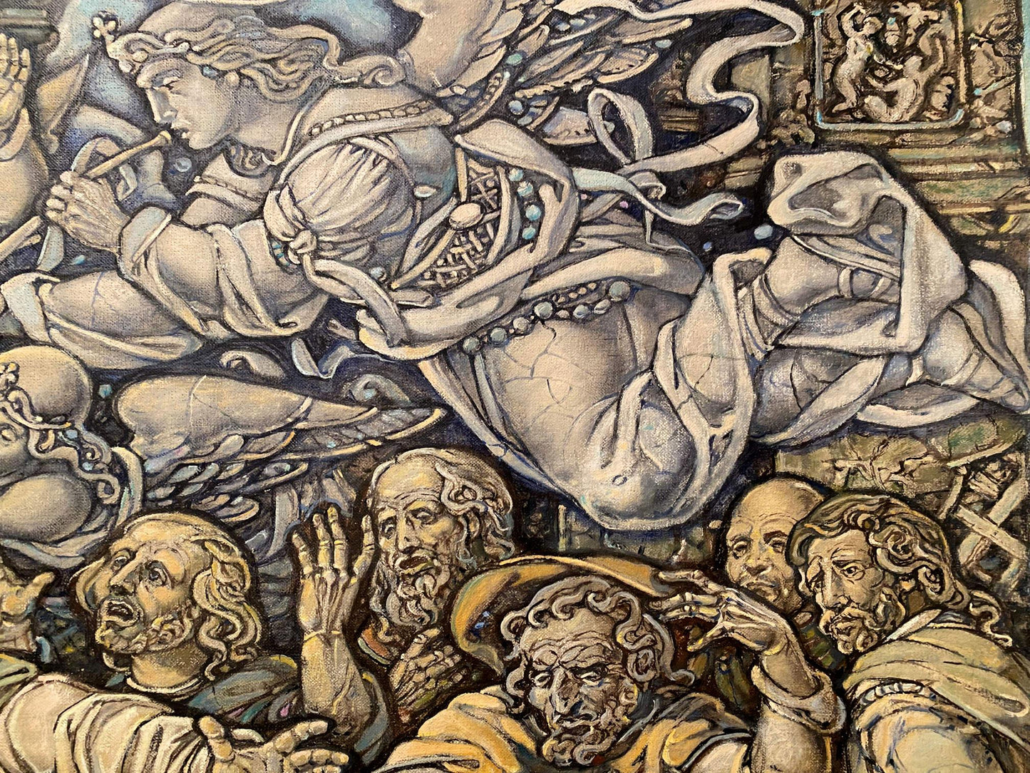Oil painting The Last Supper by Litvinov Oleg Arkadyevich, angel playing flute